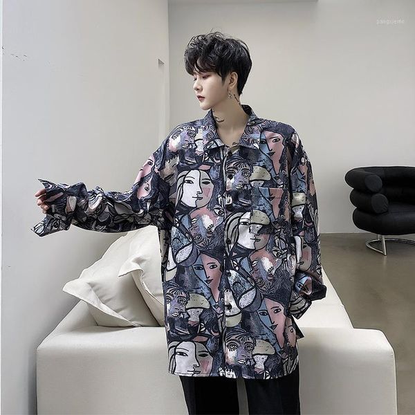 male streetwear hip hop vintage loose dress shirts men fashion print casual long sleeve shirt1, White;black
male streetwear hip hop vintage loose dress shirts men fashion print casual long sleeve shirt1, White;black