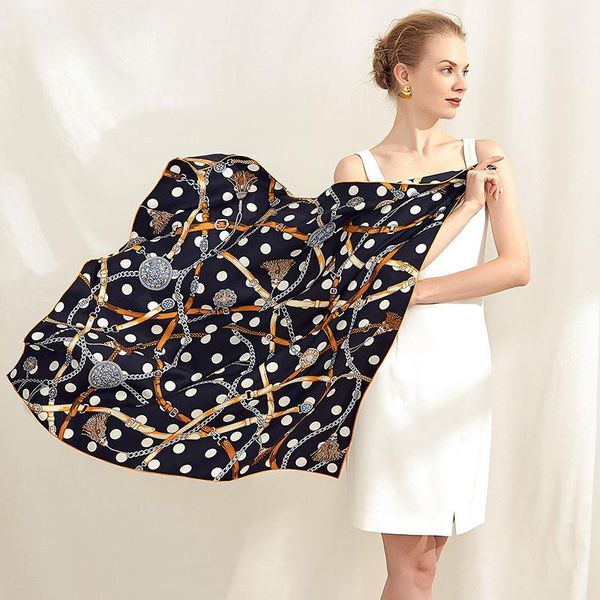 100% twill silk scarf shawl fashion chain prints head scarves foulard 88*88cm, Blue;gray
100% twill silk scarf shawl fashion chain prints head scarves foulard 88*88cm, Blue;gray