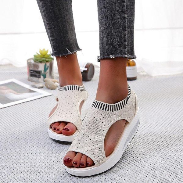 women sandals high heels platform women's summer shoes casual female sneakers knitting slip on peep toe ladies footwear new 2021, Black
women sandals high heels platform women's summer shoes casual female sneakers knitting slip on peep toe ladies footwear new 2021, Black