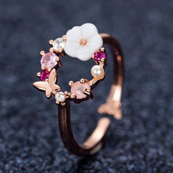 fashion crystal shell flower wedding rings for women delicate zircon adjustable opening finger rings jewelry sweet party gifts, Golden;silver
fashion crystal shell flower wedding rings for women delicate zircon adjustable opening finger rings jewelry sweet party gifts, Golden;silver
