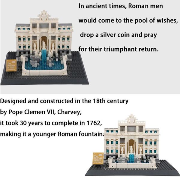 640 шт. всемирно известная классическая архитектура streetview sbuilding blocks romans fontana di trevi 3d модель кирпичи детей игрушечные п
640 шт. всемирно известная классическая архитектура streetview sbuilding blocks romans fontana di trevi 3d модель кирпичи детей игрушечные п
