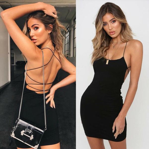 2020 open back bandage dress women summer backless sling dress evening party dresses club wear mini black red white, Black;gray
2020 open back bandage dress women summer backless sling dress evening party dresses club wear mini black red white, Black;gray