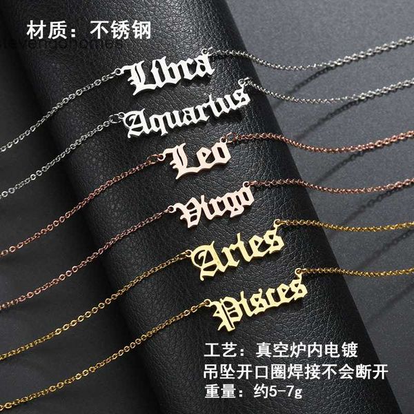 letter twelve constellations popular necklace font, Silver