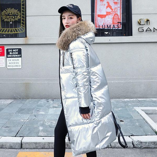 fashion winter women's long glossy big fur silver down jackets hooded coat down parkas thick winter jacket women outwear1, Black
fashion winter women's long glossy big fur silver down jackets hooded coat down parkas thick winter jacket women outwear1, Black