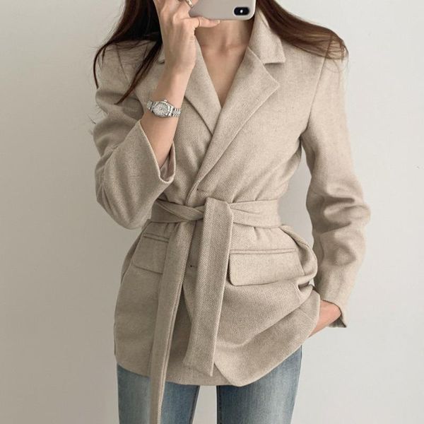 women's suits & blazers vintage notched collar thick blazer jacket autumn winter coat women korean casual lace-up slim female suit outw, White;black
women's suits & blazers vintage notched collar thick blazer jacket autumn winter coat women korean casual lace-up slim female suit outw, White;black