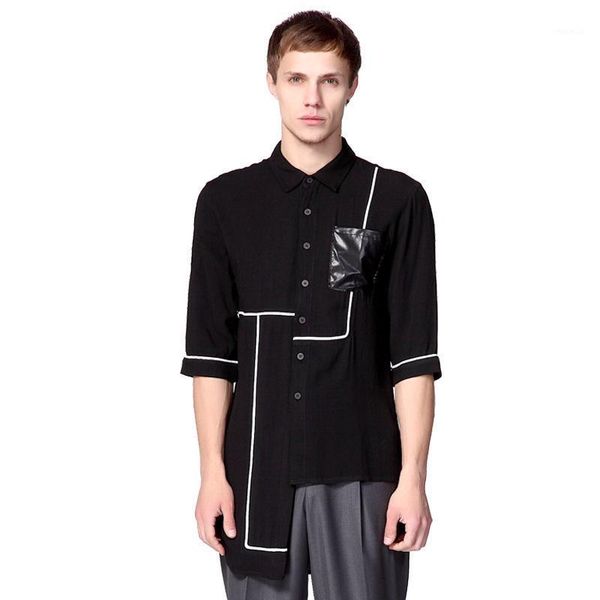 2021 new men's clothing hair stylist catwalk style fashion personality asymmetric shirt singer costumes1, White;black
2021 new men's clothing hair stylist catwalk style fashion personality asymmetric shirt singer costumes1, White;black