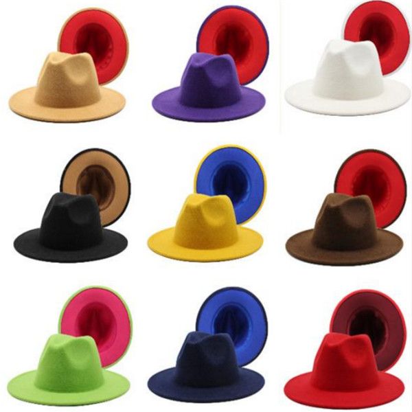 panama cap jazz formal hat lady felt fedora hats fashion patchwork wide brim caps trilby chapeau for men women red black 2020 y665, Blue;gray
panama cap jazz formal hat lady felt fedora hats fashion patchwork wide brim caps trilby chapeau for men women red black 2020 y665, Blue;gray