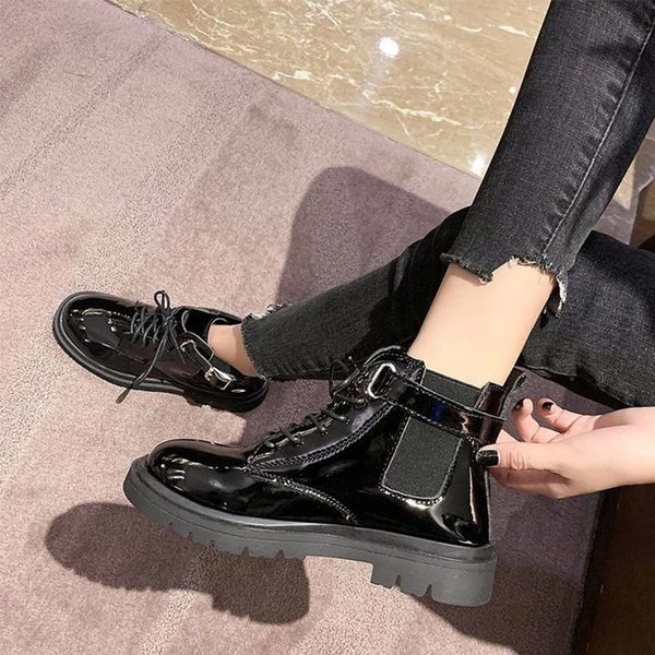 women ankle boots ladies patent leather lace up paltform boot female casual buckle strap shoes woman winter footwear #xw7k, Black
women ankle boots ladies patent leather lace up paltform boot female casual buckle strap shoes woman winter footwear #xw7k, Black