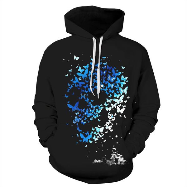 new mode of thin men/women 3d shirts print blue butterfly skull hoody hoodies hooded casualties pullovers personal, Black
new mode of thin men/women 3d shirts print blue butterfly skull hoody hoodies hooded casualties pullovers personal, Black