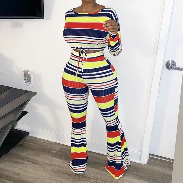 women two piece set autumn crop wide leg pants long sleeve striped patchwork female bodycon slim clothing suits, Gray
women two piece set autumn crop wide leg pants long sleeve striped patchwork female bodycon slim clothing suits, Gray