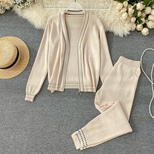 taovk women knit cardigan zipper jacket joker casual harem pants two-piece suit1, White
taovk women knit cardigan zipper jacket joker casual harem pants two-piece suit1, White