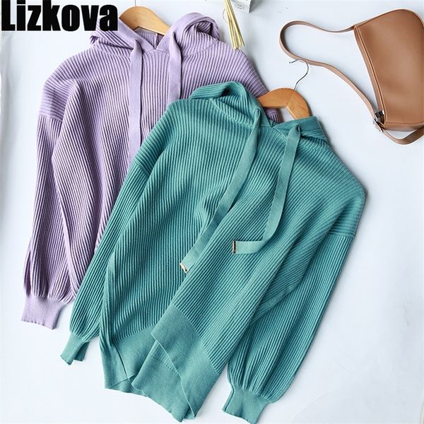 lizkova fall purple hooded knitte sweater women harajuku style lantern sleeve loose sweater ribbed jumpers 201223, White;black
lizkova fall purple hooded knitte sweater women harajuku style lantern sleeve loose sweater ribbed jumpers 201223, White;black