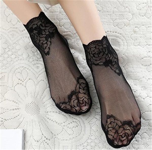 underwear lace short socks skinny pure color ankle length floral print fashion female clothing womens breathable, Black;white 
underwear lace short socks skinny pure color ankle length floral print fashion female clothing womens breathable, Black;white