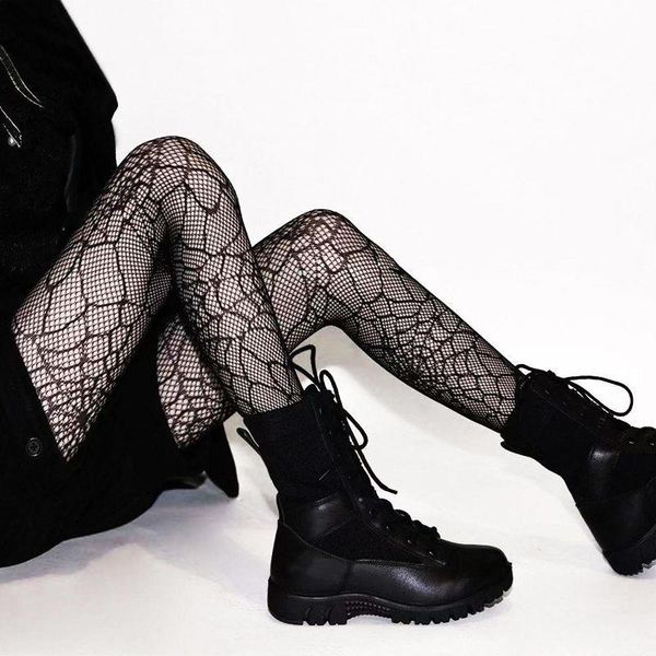 pantyhose black women tights party hollow out female mesh stocking new arrive slim fishnet stockings club wear hosiery, Black;white