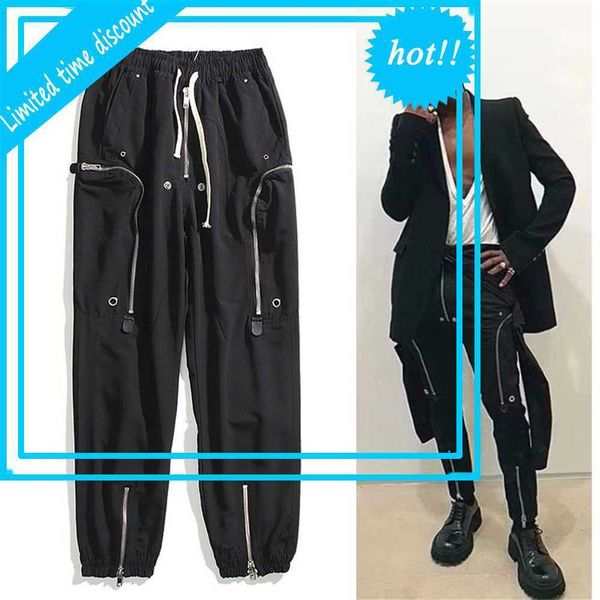 high street zipper multi-pockets black overalls men and women drawstring oversize loose casual track pants hip hop trousers
high street zipper multi-pockets black overalls men and women drawstring oversize loose casual track pants hip hop trousers