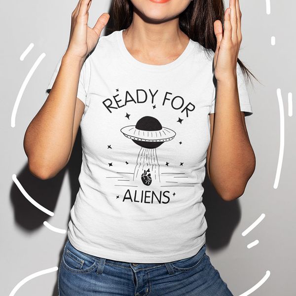 alien t shirt funny women summer novelty print o-neck short sleeve tee female 100% cotton girls ufo tshirt y200111, White
alien t shirt funny women summer novelty print o-neck short sleeve tee female 100% cotton girls ufo tshirt y200111, White