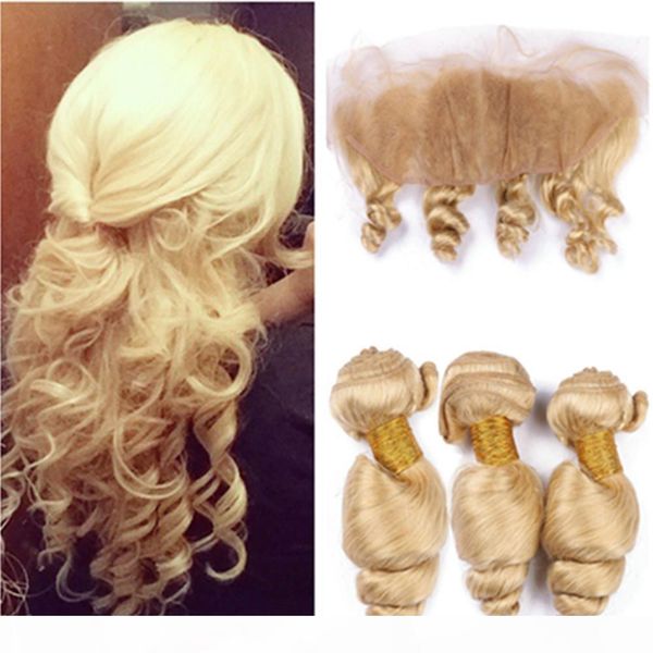 virgin peruvian 613 blonde human hair weaves with lace frontal closure golden blonde loose wave wavy 3bundles with 13x4 full lace frontal, Black;brown
virgin peruvian 613 blonde human hair weaves with lace frontal closure golden blonde loose wave wavy 3bundles with 13x4 full lace frontal, Black;brown
