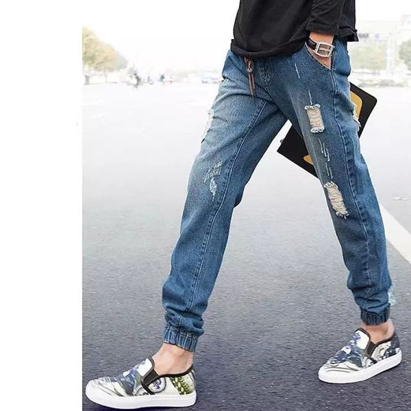 men stretchy ripped skinny casual jeans destroyed hole taped slim fit denim scratched streetwear kg-212, Blue
men stretchy ripped skinny casual jeans destroyed hole taped slim fit denim scratched streetwear kg-212, Blue