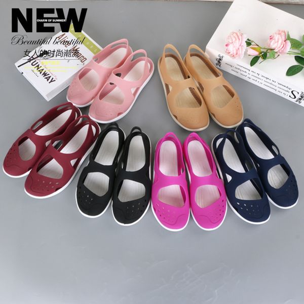 new non slip flat bottomed baotou women's beach crystal jelly hole shoes plastic sandals, Black
new non slip flat bottomed baotou women's beach crystal jelly hole shoes plastic sandals, Black