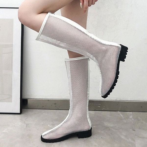 rimocy breathable mesh summer long boots women casual zipper low heel shoes ladies fashion hollow out knee high boots woman #yg59, Black
rimocy breathable mesh summer long boots women casual zipper low heel shoes ladies fashion hollow out knee high boots woman #yg59, Black