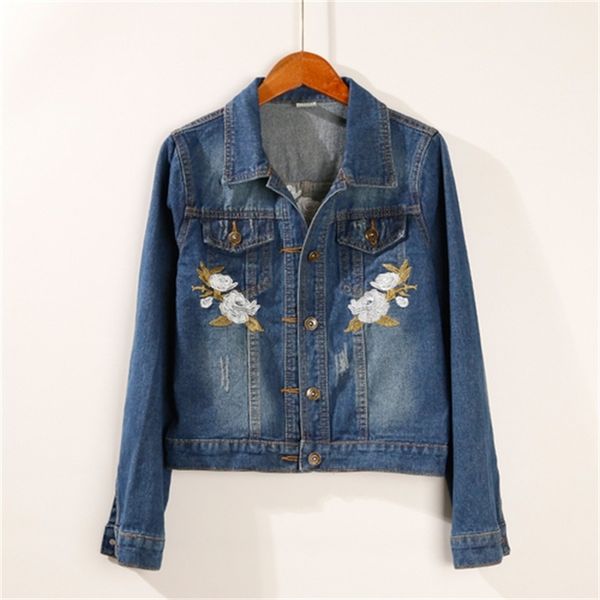 2021 new embroidered female korean of the simple long-sleeved short section slim denim jacket eg8k, Black;brown 
2021 new embroidered female korean of the simple long-sleeved short section slim denim jacket eg8k, Black;brown