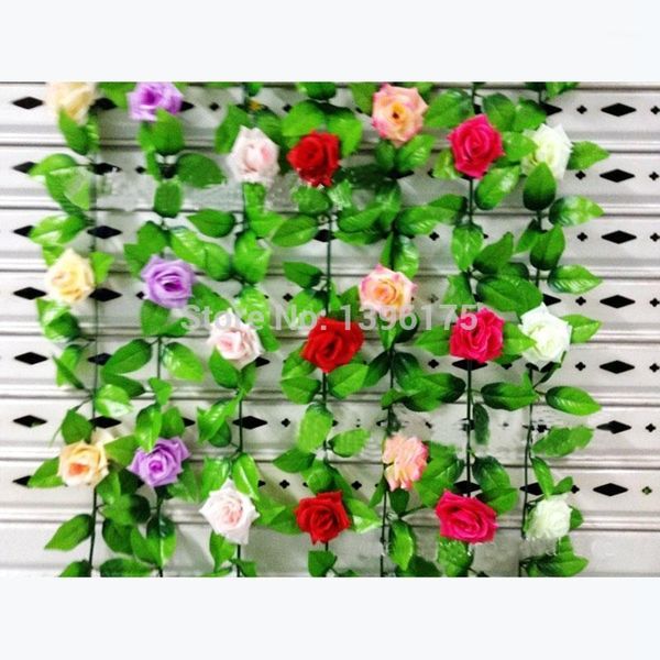 decorative flowers & wreaths 2.4m silk artificial roses rattan string vine with green leaves for home wedding garden decoration hanging garl
decorative flowers & wreaths 2.4m silk artificial roses rattan string vine with green leaves for home wedding garden decoration hanging garl