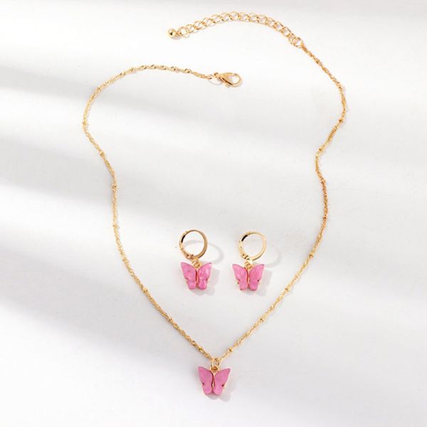 cute butterfly pendant necklaces earrings set for women girls fashion pink gold necklace elegant choker fashion sweet jewelry gifts, Silver
cute butterfly pendant necklaces earrings set for women girls fashion pink gold necklace elegant choker fashion sweet jewelry gifts, Silver