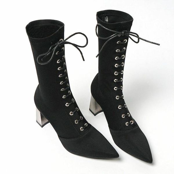 2020 luxury autumn stretch fabric boots pointed fashion socks boots high-heeled tube mid-calf women1, Black
2020 luxury autumn stretch fabric boots pointed fashion socks boots high-heeled tube mid-calf women1, Black