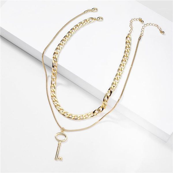N5585 ZWPON Layered Punk Chain Key Choker Necklace Pendant Gold Color Pole-Chain Key Pendant Necklace Jewelry Wholesale1, Golden;silver
N5585 ZWPON Layered Punk Chain Key Choker Necklace Pendant Gold Color Pole-Chain Key Pendant Necklace Jewelry Wholesale1, Golden;silver