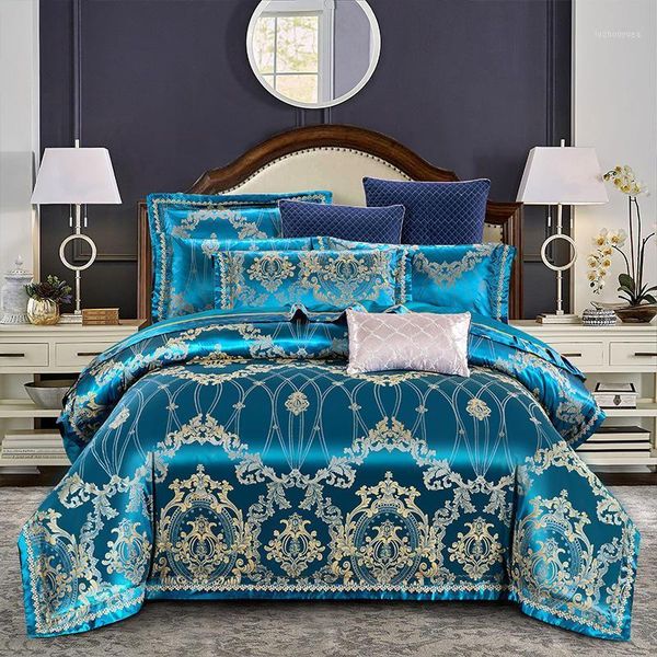 4pcs luxury satin jacquard ab double side fabric bedding set size soft bedclothes bed sheet set duvet cover pillowcases.1
4pcs luxury satin jacquard ab double side fabric bedding set size soft bedclothes bed sheet set duvet cover pillowcases.1
