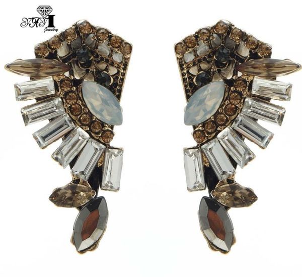 yayi jewelry new white glass rhinestone dangle crystal earring women's fashion ancient gold color gem earrings gift 1194, Silver
yayi jewelry new white glass rhinestone dangle crystal earring women's fashion ancient gold color gem earrings gift 1194, Silver
