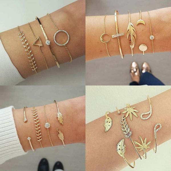 fashion ladies geometric bracelet with zircon punk yellow gold color metal party bracelet unique style bracelets set for women1, Golden;silver
fashion ladies geometric bracelet with zircon punk yellow gold color metal party bracelet unique style bracelets set for women1, Golden;silver