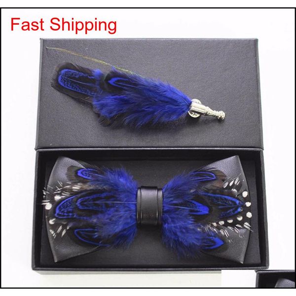 handmade mens sapphire feather leather bow tie brooch set pre-tied bow tie for wedding part qylsjx dh_seller2010, Blue;white
handmade mens sapphire feather leather bow tie brooch set pre-tied bow tie for wedding part qylsjx dh_seller2010, Blue;white