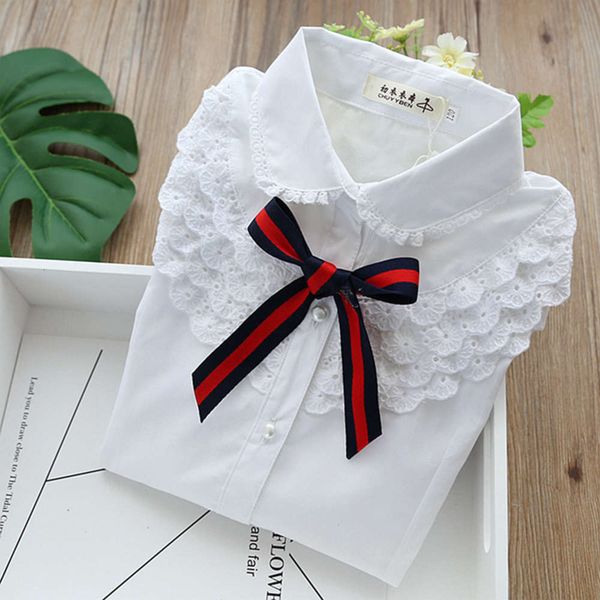 children's little lace white long cotton sve girl foreign primary school uniform autumn inch shirt, White;black
children's little lace white long cotton sve girl foreign primary school uniform autumn inch shirt, White;black