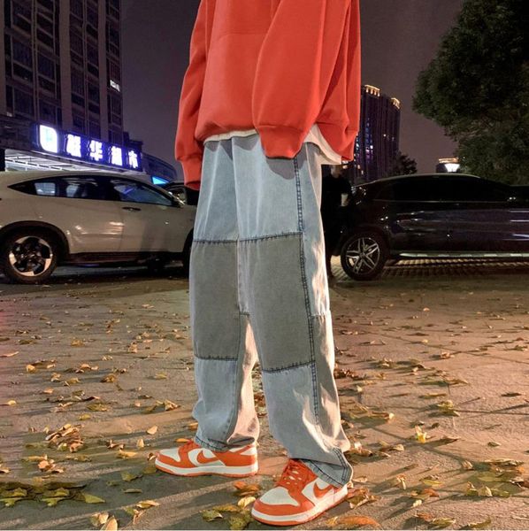 2020 autumn and winter new youth fashion men's loose contrast stitching jeans fashion casual washed straight pants black/blue
2020 autumn and winter new youth fashion men's loose contrast stitching jeans fashion casual washed straight pants black/blue
