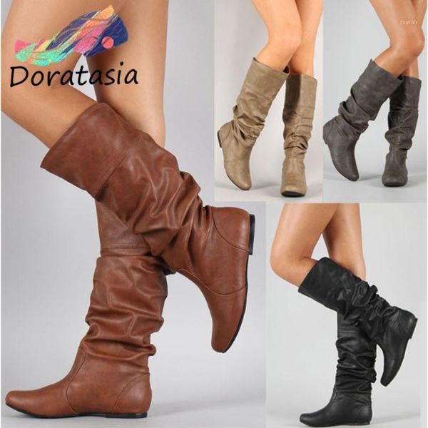 doratasia big size 35-43 new women fashion pleated mid calf shoes 2020 casual retro boots women flat with boots1, Black
doratasia big size 35-43 new women fashion pleated mid calf shoes 2020 casual retro boots women flat with boots1, Black