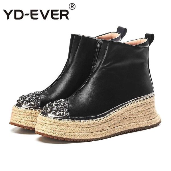 shiny crystal studded genuine leather ankle boots round toe high heels thick bottom zip winter warm women shoes l98, Black
shiny crystal studded genuine leather ankle boots round toe high heels thick bottom zip winter warm women shoes l98, Black