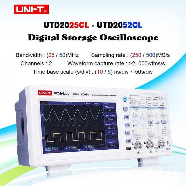 uni-t utd2025cl utd2052cl 100-240vac digital storage oscilloscopes 2 channels 250-500ms/s sample rate 7-inch tft lcd scopemeter1
uni-t utd2025cl utd2052cl 100-240vac digital storage oscilloscopes 2 channels 250-500ms/s sample rate 7-inch tft lcd scopemeter1
