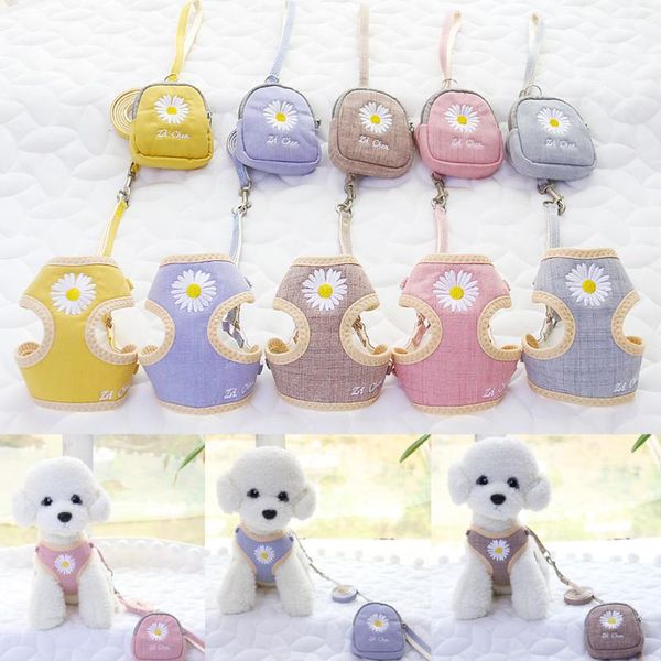dog harness and leash set embroidery breathable adjustable snack bag pet harness for small medium dog cats vest supplies
dog harness and leash set embroidery breathable adjustable snack bag pet harness for small medium dog cats vest supplies