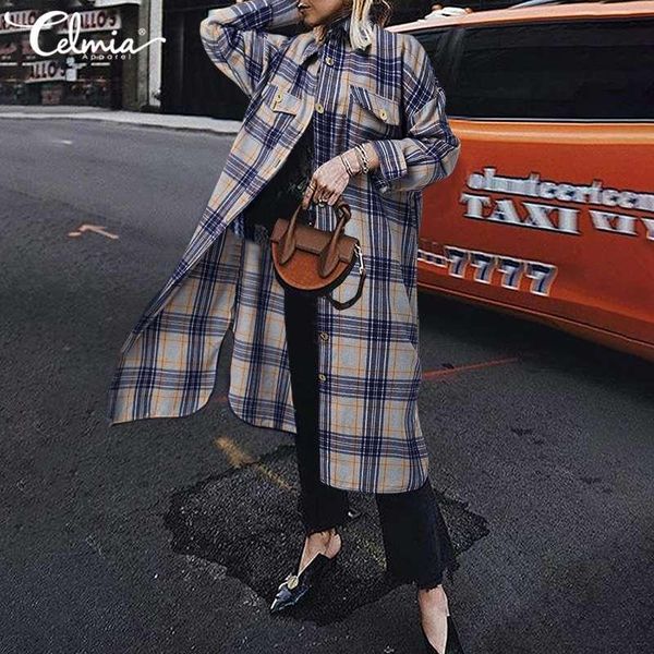 women's blouses & shirts 2021 autumn long women vintage plaid celmia casual sleeve blusas fashion loose party plus size 7, White
women's blouses & shirts 2021 autumn long women vintage plaid celmia casual sleeve blusas fashion loose party plus size 7, White