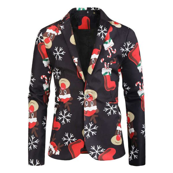 3d men's casual 2019 funny print new christmas oversize suit coat for men, White;black
3d men's casual 2019 funny print new christmas oversize suit coat for men, White;black