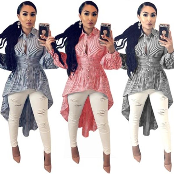 women blouse swing skirt fashion trend long sleeve stripes length shirt dress designer female spring cardigan button irregular skirts, Black;gray
women blouse swing skirt fashion trend long sleeve stripes length shirt dress designer female spring cardigan button irregular skirts, Black;gray