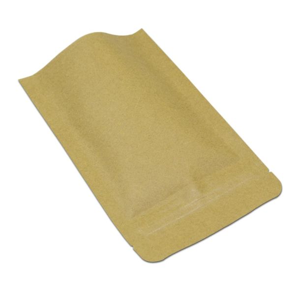 100pcs 914cm Stand Up White Brown Kraft Paper Aluminum Foil Zip Lock Packaging Bag Mylar Heat Seal Food Gifts Packing Pouch H Jlljet