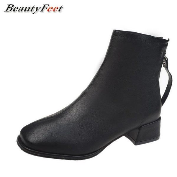 solid leather boots women 2020 new autumn winter boots zip square mid heels ankle for women shoes woman plus size, Black
solid leather boots women 2020 new autumn winter boots zip square mid heels ankle for women shoes woman plus size, Black