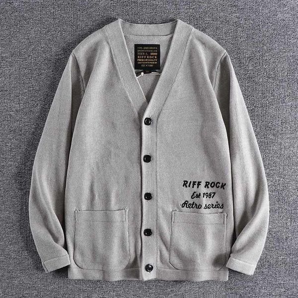 2020 autumn american trend men's v-neck cardigan sweater coat loose casual solid color embroidery long sleeves outerwear 05041, White;black
2020 autumn american trend men's v-neck cardigan sweater coat loose casual solid color embroidery long sleeves outerwear 05041, White;black