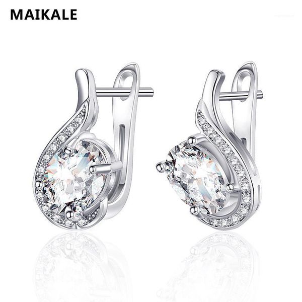 MAIKALE Cubic Zirconia Korean Earrings CZ Zirconia Women's Or Girls Fashion Temperament Round Earrings For Women Gift1, Golden;silver
MAIKALE Cubic Zirconia Korean Earrings CZ Zirconia Women's Or Girls Fashion Temperament Round Earrings For Women Gift1, Golden;silver