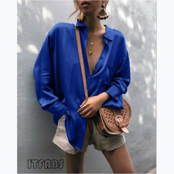 women's blouses & shirts women office lady v-neck long sleeve loose elegant smooth highstreet, White
women's blouses & shirts women office lady v-neck long sleeve loose elegant smooth highstreet, White