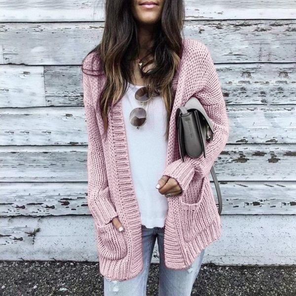 2020 new women knitted sweater cardigan solid side pocket knitting jumper coat loose autumn spring long sleeve sweater outwear1, White
2020 new women knitted sweater cardigan solid side pocket knitting jumper coat loose autumn spring long sleeve sweater outwear1, White