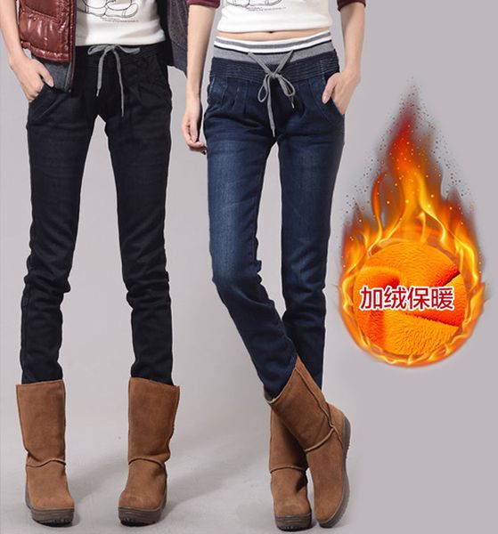 women's warm high elastic waist jeans winter fashion velvet skinny stretch denim pencil pants plus size, Blue
women's warm high elastic waist jeans winter fashion velvet skinny stretch denim pencil pants plus size, Blue