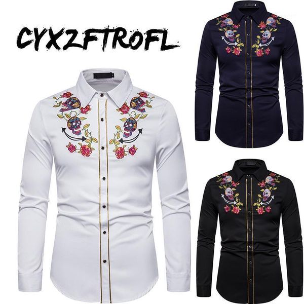 cyxzftrofl 2020 mens western cowboy skull and flower embroidery shirt slim fit casual long sleeve button down party shirt men1, White;black
cyxzftrofl 2020 mens western cowboy skull and flower embroidery shirt slim fit casual long sleeve button down party shirt men1, White;black